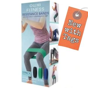 NWT/Lomi Fitness Resistance Bands For Exercising &Tightening Body Parts 3 Pack